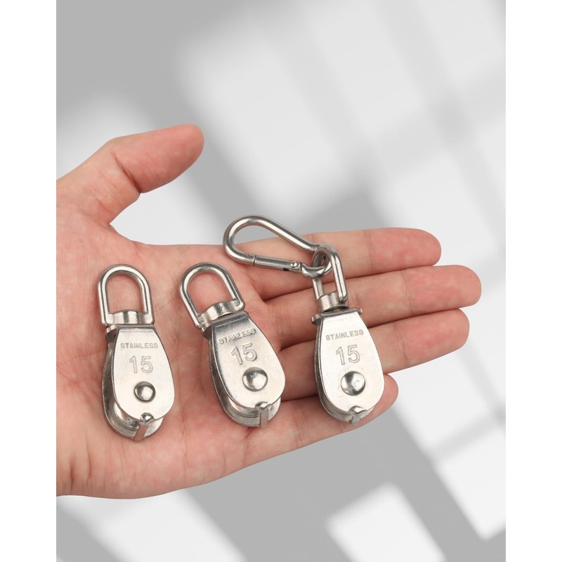 Rocaris 25 Pack M15 Lifting Single Pulley Block 304 Stainless