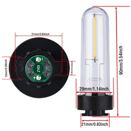 YBRAVO for Solar Light Replacement Bulb Solar Light Bulb Solar Wall Light Replacement Bulb Warm White(B)