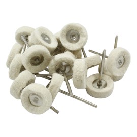 LDEXIN 20Pcs Wool Felt Grinding Wheels T-Shaped Polishing Buffer Wheels for Rotary Drill Tools, Mini Buffing Wheels for Watch Jewelry, 2.3mm (3/32") Mandrel