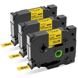 Aken 3 x Compatible with Brother HSe-631 HS631 HSe Label Tape 11.7 mm x 1.5 m