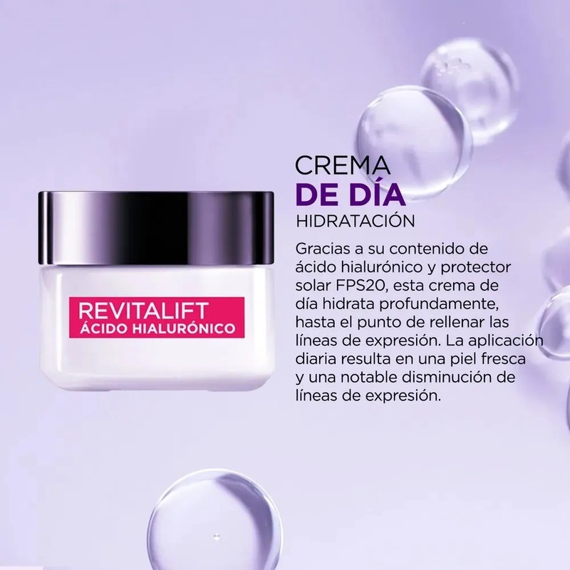 Kit 2 Cremas De Día Loréal Paris Ácido Hialurónico 50ml