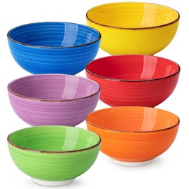 vancasso Bonita 12 Oz Small Dessert Bowls Set of 6, Ceramic Dipping Bowls, 5 Inch Ice Cream Bowls for Kids, Mini Snack Bowls, Dishwasher & Microwave Safe, Multicolor