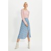 TRENDYOL Women's Tile Flower Pattern Tip Detailed Skirt, blue