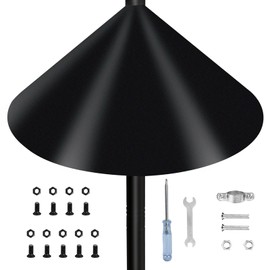 DreiPanda Wider Squirrel Baffle for Bird Feeder Pole, Raccoons Rodents Guard Stopper for Outside Shepherd Hooks, Easy Assembly Baffle for Bird Feeding Pole (19Inch 1 Pack Black)