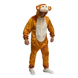 Foxxeo Foxxeo Affen Kostüm für Erwachsene Damen Herren Tier Overall Tierkostüm Größe S-XXXL - Fasching Karneval, Größe:XXXL