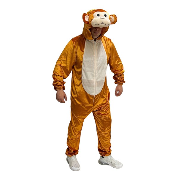 Foxxeo Foxxeo Affen Kostüm für Erwachsene Damen Herren Tier Overall