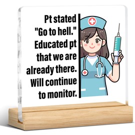 Nurse Gifts for Women, Nursing Gifts for Nurses Nursing Student ICU ED RN Nurses Week Graduation, Funny Nurse Acrylic Sign Office Decor