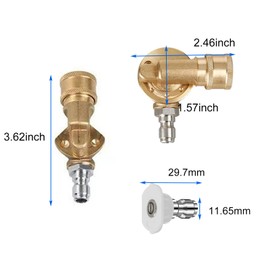 Teadokly 180° Swivel Pressure Washer Connector Set, 1/4" Male Quick Connect Hose Fittings, Garden Hose Quick Connect Adapter, 4500 PSI