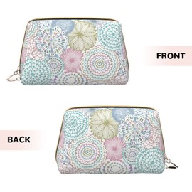 Yinzaishe Bonita bolsa organizadora de maquillaje de piel de alpaca Kawaii, grande, portátil, bolsa de aseo de viaje, impermeable, con compartimentos para mujeres y niñas, Mandala Flores Floral Boho, Una talla