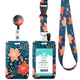 ID Badge Holder with Lanyard, Retractable Badge Holders Reels with Lanyards Adjustable, for Women Kids Teacher Nurses Doctor Student