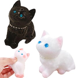 Pack of 2 Squishy Cat, Cat Squishies Toy, Cat Squeeze Toy, Squeeze Toy, Stretchy Cat Stress Relief Toy, Cat Toy for Squeezing for Adults and Teenagers