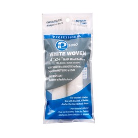 Premier 4" x 1/4" Nap White Woven Mini Roller Cover, 2 Pack, Z-Pro 72540