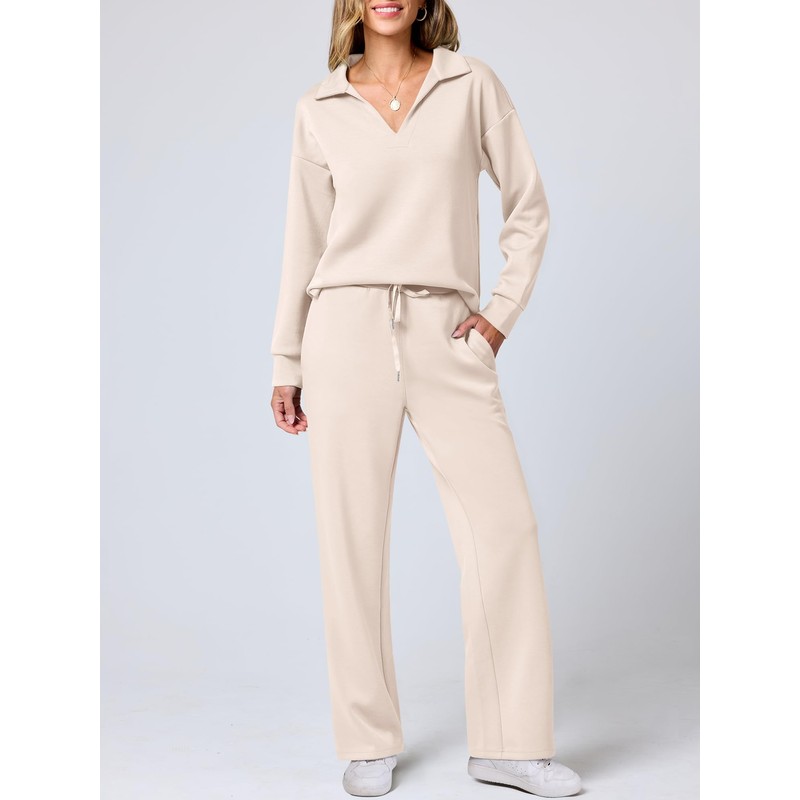 ANRABESS Women's 2 Piece Outfits Lounge Sets Casual Long Sleeve