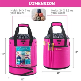 MYBAGZING Expandable Crochet Bag - Yarn Storage Organizer with Drawstring Closure - Ideal Gift