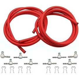 Zieichy 97328733 98062291 Red Tubing Return Rail Kit, Fuel Injector Return Line with Fittings Clamps Fits for Duramax Diesel LLY LMM LBZ 2004-2010