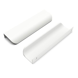 goldenwarm Pack of 10 Hidden Cabinet Handles, Furniture Handles, 128 mm, Kitchen Handles, Cabinet Handles, White Handles for Kitchen Cabinets, Handles, Furniture, Aluminium Door Handles, Kitchen