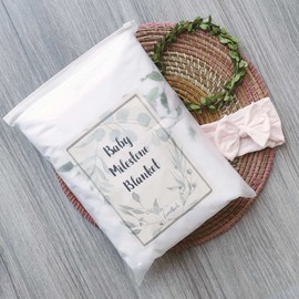 fundich Baby Milestone Blanket Girl|Newborn Monthly Milestone Blanket|Rose Nursery Decor|Baby Girl Photo Background Prop Picture Blanket with Wreath and Headband