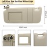 NHILES Left Driver Side Sun Visor Compatible with Toyota Camry