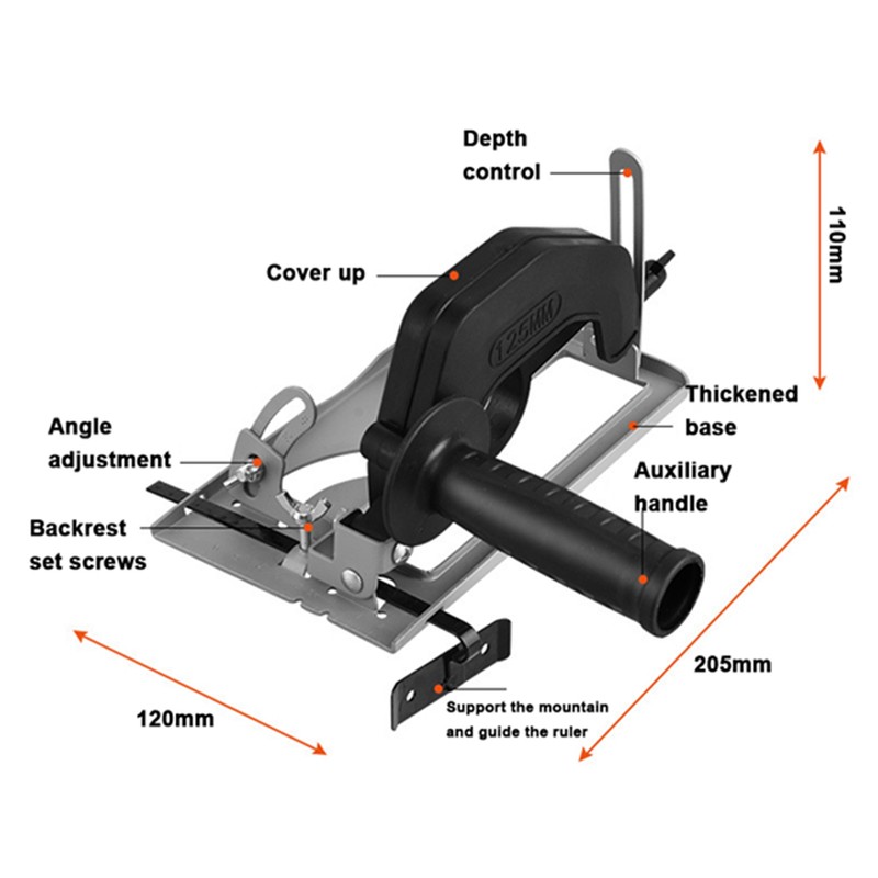 0-45° Angle Adjustable 0-40mm Cutting Depth Adjustment Positioning Bracket Angle