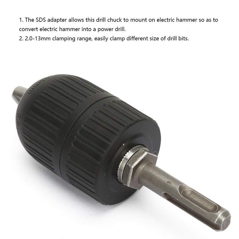 SDS Keyless Drill Chuck, 2.0-13mm 1/2-20UNF Professional Heavy Duty Keyless