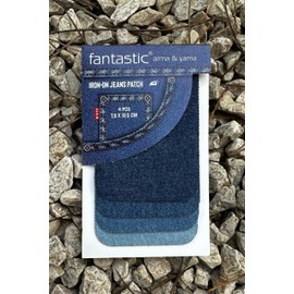 4-Pack Iron-On Denim Patches for Jeans Durable Repair and Decorative Patches for Denim Jackets Pants and Clothing Easy No-Sew Fabric Fix Embroidered IronOn & SewOn Patch DIY Clothing (Mix Color)