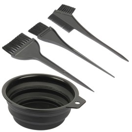 4 Pcs Hair Dye Color Brush and Bowl Set for Hair Coloring | Salon Hair Dyeing Tool Set with Silicone Mixing Bowl, Tint Comb, Brushes