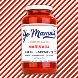 Yo Mama's Foods Keto Marinara Pasta and Pizza Sauce - Pack of (4) - No Sugar Added, Low Carb, Low Sodium, Gluten Free, Paleo Friendly, and Made with Whole, Non-GMO Tomatoes.