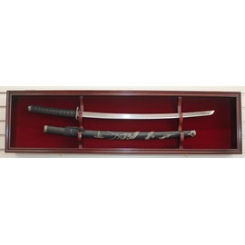 1 Sword Display Case Cabinet Stand Holder Wall Rack Shadow Box - Lockable w/ 98% UV Protection