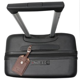 Suitcase Tags, Suitcase Tag, Pack of 3, Luggage Tags with Address Tag, Genuine Leather Suitcase Tag with Address Tag, Tags with Name Tag to Recognise Your Travel Bag