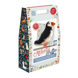 The Crafty Kit Company Atlantic Puffin Needle Felting Craft Kit for Beginners Including Corriedale Wool, Needles and Instructions