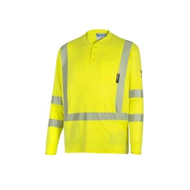 Oberon FR Arc Rated Hi Vis Safety Shirt for Men - Cotton Henley - Flame Resistant & Reflective - 11 Cal - Class 3 - Pocket