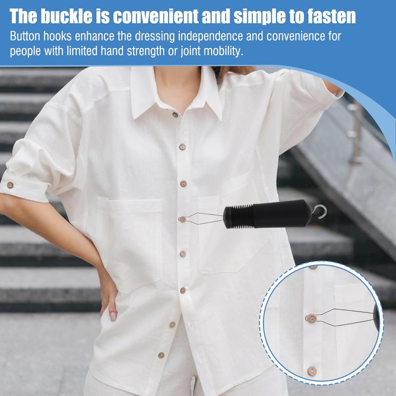 Button Hook and Zipper Pull Dressing Aid for One-Handed Use,Adaptive