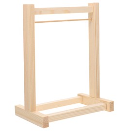 Kisangel Mini Cloth Hanger Dollhouse Clothes Hanger 1pc Doll Clothes Rack Miniature Garment Rack Doll Clothes Accessories for Dollhouse Supplies (20CM) Wooden Doll Garment Rack Doll