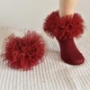 TWINKLING AT DOWN Girls socks fluffy ruffled edge princess dress