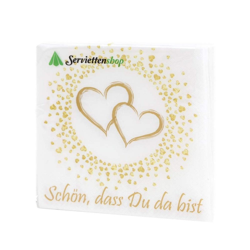 20 Napkins "Schön, dass du da bist" (German Language) Golden