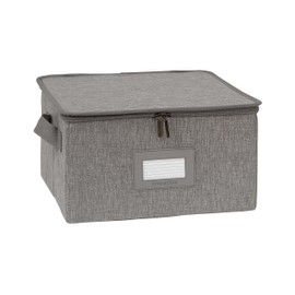 Covermates Keepsakes - Zip-Top Storage Box - Heavy Duty Polyester- Reinforced Handles - Stackable Design - Indoor Storage, Grey Heather