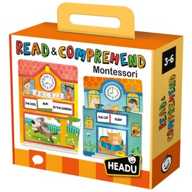 Headu Read and Comprehend Montessori, Educational Toys for Boys and Girls Ages 3-6 Years Old, Preschool Learning Toys, Teacher Homeschool Supplies, Birthday