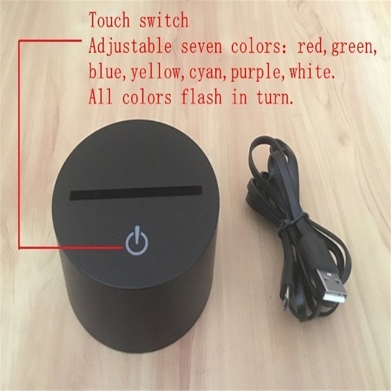 3D Visual Soccer Night Lamp USB LED Touch Football Shaped