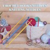 3 x crochet hooks, knitting needle with hole eyelet for