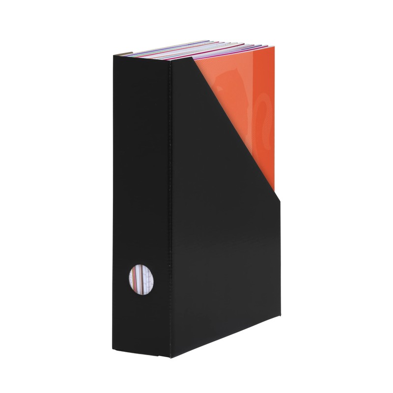 LANDRÉ Magazine File A4 Sturdy Cardboard 7cm Wide Black Pack