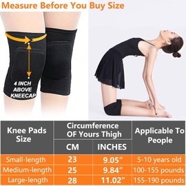 MingFontec 1 Pair of Knee Pads Dance for Volleyball, Handball, Indoor Sports, Dance, NTI Collision Soft Thickening Sponge Knee Pads, Elastic Collision Prevention