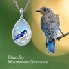 DAYLINLOVE Blue Bird Necklace Sterling Silver Moonstone Pendant Necklaces Blue