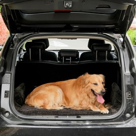 Awjcsv Dog Car Seat Cover for Back Seat, Dog Bed for Car, Fit for Backseat Extenders, Car Seat Protector, Nonslip Soft Durable for Cars Trucks and SUVs (Black, 24.8" x 54")