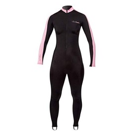 Henderson Lycra Printed Unisex Adults Jumpsuit Scuba Diving Wetsuit-Black / Pink-Small