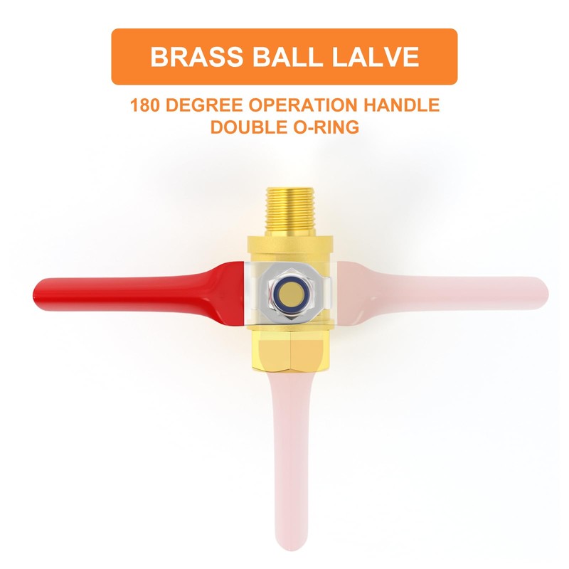 GASHER 5PCS 1/8 Inch Brass Mini Ball Valve Shut Off