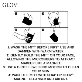 GLOV On-the-go Cozy Rosie - guante desmaquillante solo con agua para todo tipo de piel, reutilizable, color rosa