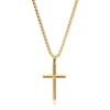 MOTIBACK Edelstahl Kreuz Halskette Gold (58,6 cm), Unisex Design, Passend