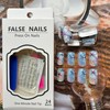 Summer Press on Nails Medium Square Fake Nails Blue False
