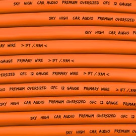 Sky High Car Audio OFC 12 Gauge Primary Wire 100ft (Orange)