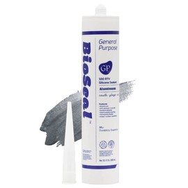 Aluminum BioSeal General Purpose Silicone Caulk & Sealant 10.1oz - UV Protection / 100% RTV/Low Odor - Pack of 1
